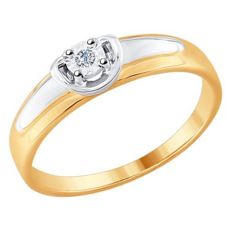 Кольцо, золото, бриллиант, 1011620